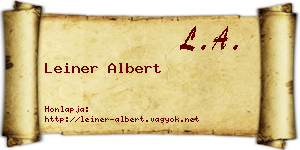 Leiner Albert névjegykártya